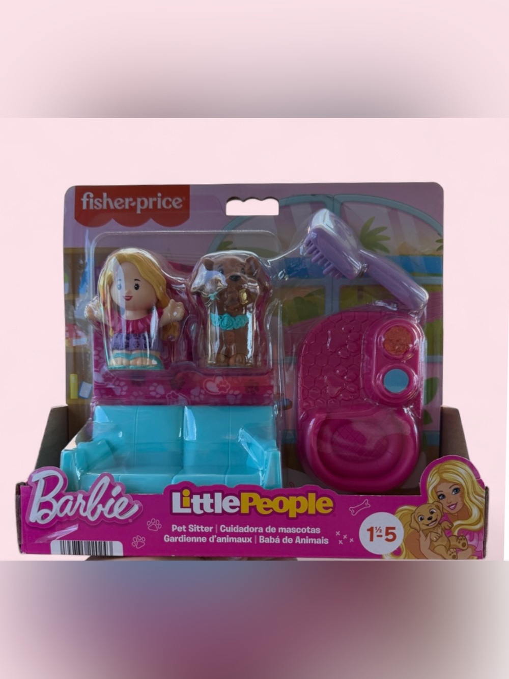 Fisher-Price Barbie Little People Pet Sitter Playset - Pink & Teal